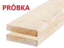 PRÓBKA Deska Tarasowa z Drewna Iglastego Świerk 24x145- Wąski Ryfel Próbka 19cm 