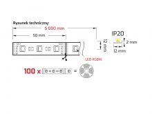Design Light Taśma led RGBW 5m IP20 60 LED/m szer 12mm  RGB + biała neutralna MAX 14W/m 460lm/m  (4000K)