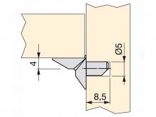 Proakces Metalowa podpórka z bolcem E-21 do półek drewnianych